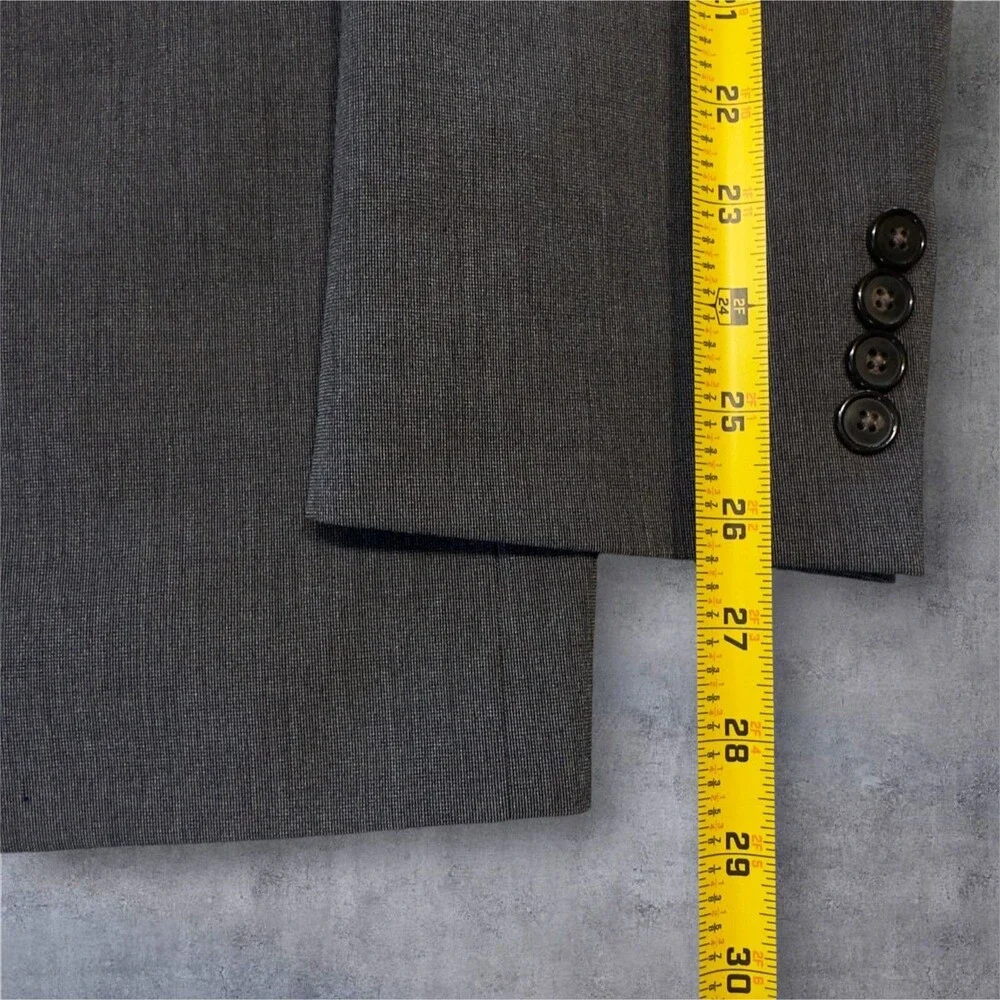 Chaps Men's 44L Gray Blazer Sport Coat Two Button Single Vent Suit Jacket